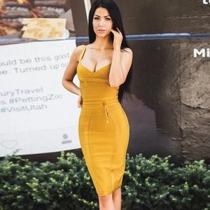 Rayon bandage celeb bodycon midi small dress span